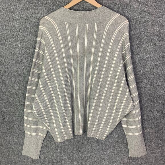 New Express Gray Striped Open Cardigan Size XL Women's - Picture 2 of 9